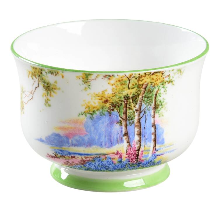 Bluebell Time (Green Trim) Mini Open Sugar Bowl