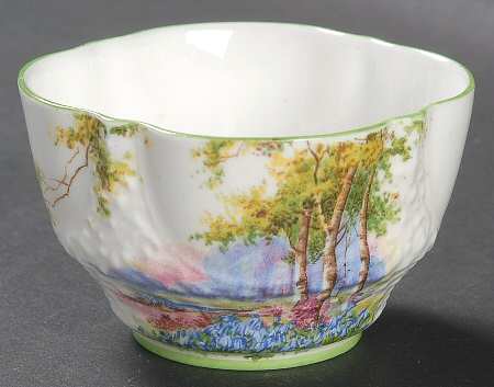 Bluebell Time (Green Trim) Mini Open Sugar Bowl