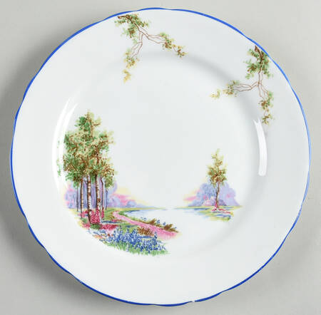 Bluebell Time (Blue Trim) Salad Plate
