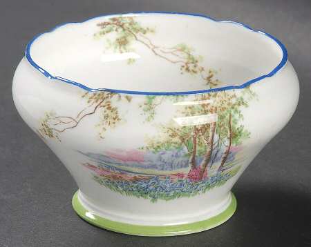 Bluebell Time (Blue Trim) Open Sugar Bowl