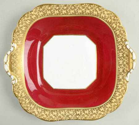 C163 (Red) Handled Cake Plate