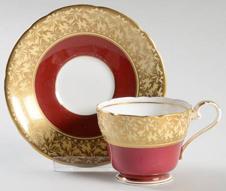 C163 (Red) Footed Demitasse Cup & Saucer Set
