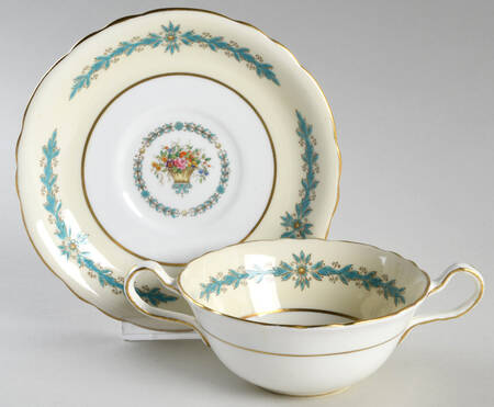 Cambridge (Scalloped) Flat Cream Soup Bowl & Saucer Set