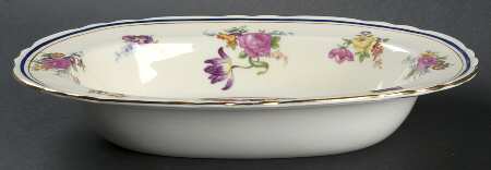 Claridge (Cobalt Border) 10" Oval Vegetable Bowl