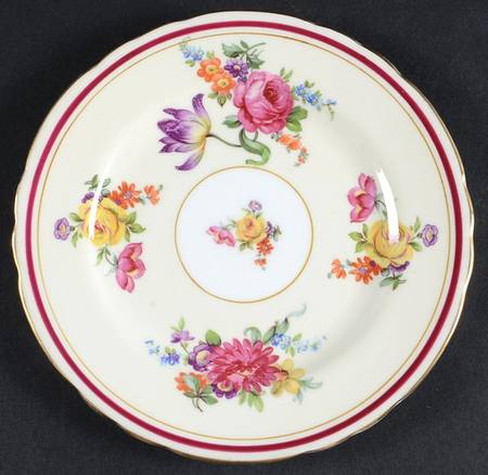 Claridge (Maroon Border) Bread & Butter Plate