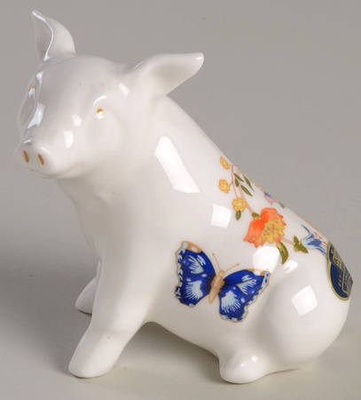 Cottage Garden Pig Figurine