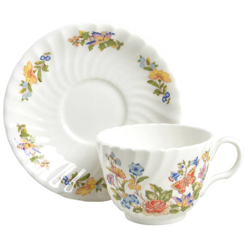 Cottage Garden Footed Cup & Saucer Set