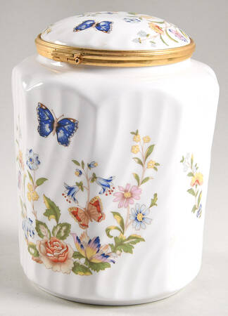 Cottage Garden Biscuit Barrel with Metal Hinged Lid