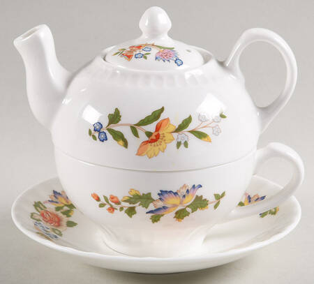 Cottage Garden Individual Teapot & Lid with Cup & Saucer