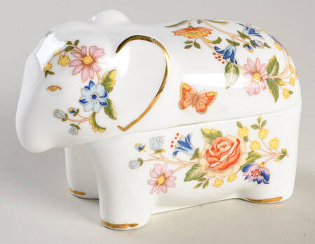 Cottage Garden Elephant Box W/Lid