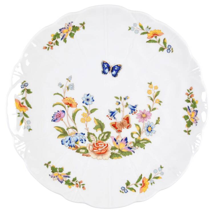 Cottage Garden Flat Cake Plate/Cheese Plate