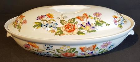 Cottage Garden 1 Quart Oval Covered Casserole