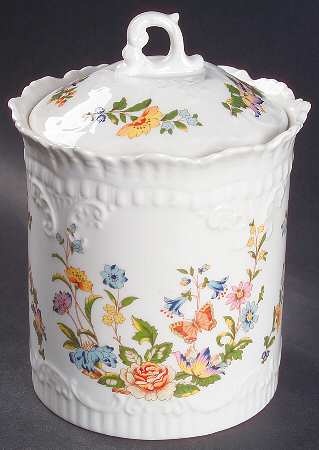 Cottage Garden Biscuit Barrel & Lid