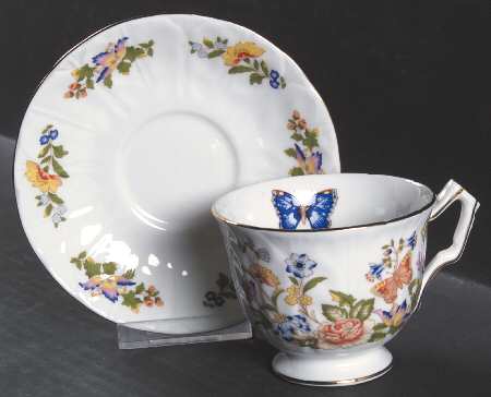 Cottage Garden Footed Cup & Saucer Set