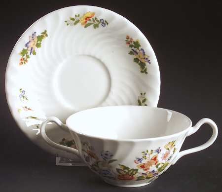Cottage Garden Flat Cream Soup & Saucer Set