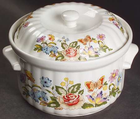 Cottage Garden 1qt Round Oven To Table Covered Casserole