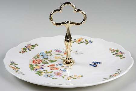Cottage Garden Round Serving Plate with Handle (DP)