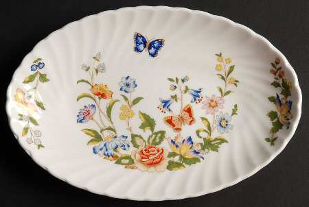 Cottage Garden 8" Oval Fluted Dish