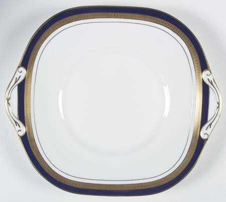 Cobalt Royale Square Handled Cake Plate