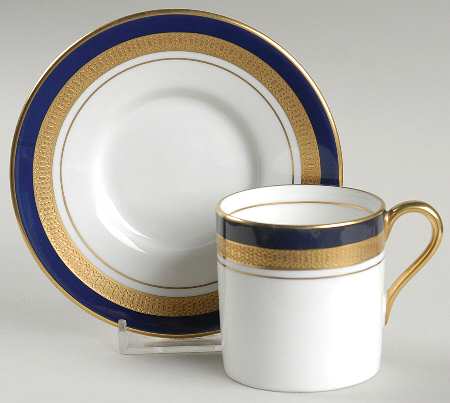 Cobalt Royale Flat Demitasse Cup & Saucer Set