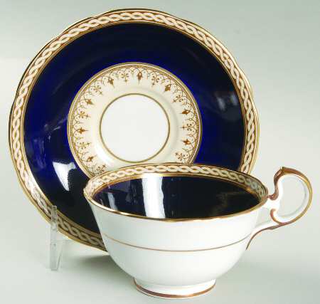 Desborough Blue Footed Cup & Saucer Set