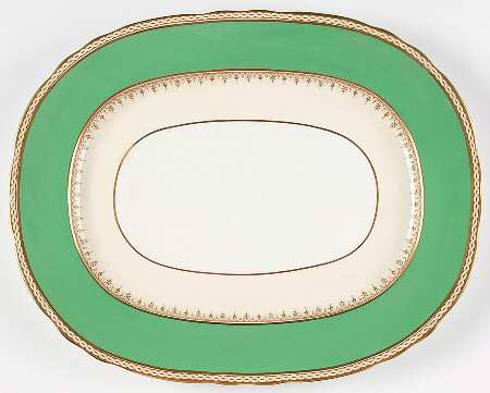 Desborough Green 15" Oval Serving Platter