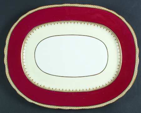 Desborough Maroon 15" Oval Serving Platter