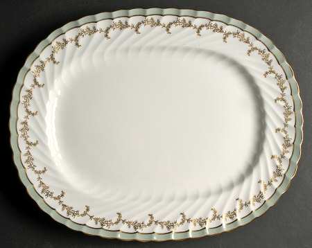 Devon Green 15" Oval Serving Platter