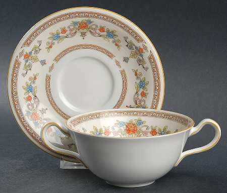 Devonshire Flat Cream Soup Bowl & Saucer Set