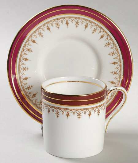 Durham Maroon (Smooth) Flat Demitasse Cup & Saucer Set