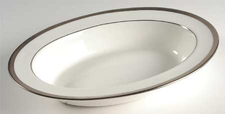 Elegance (Platinum Trim & Inner Verge) 10" Oval Vegetable Bowl
