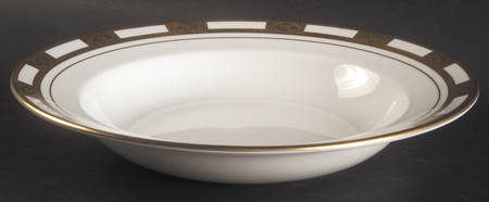 Empress White (Gold Encrusted, Smooth Or Scalloped) Large Rim Soup Bowl by John  Aynsley & Sons