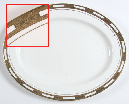 Empress White (Gold Encrusted, Smooth Or Scalloped) 16" Oval Serving Platter by John  Aynsley & Sons