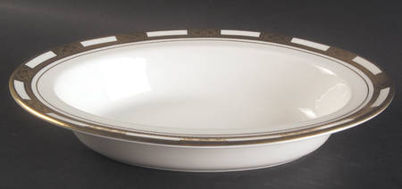 Empress White (Gold Encrusted, Smooth Or Scalloped) 10" Oval Vegetable Bowl by John  Aynsley & Sons