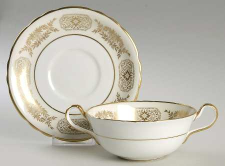 Engagement Flat Cream Soup Bowl & Saucer Set