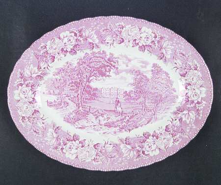 England's Heritage Pink 12" Oval Serving Platter