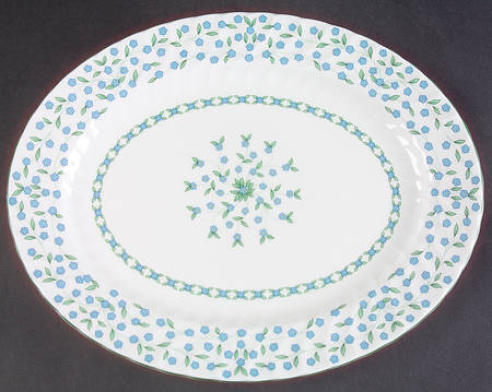 Forget Me Not 13" Oval Serving Platter