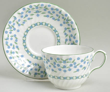 Forget Me Not Flat Cup & Saucer Set