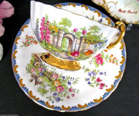 Garden Gate Footed Cup & Saucer Set