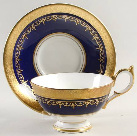 Georgian Cobalt Footed Cup & Saucer Set