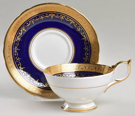 Georgian Cobalt Footed Cup & Saucer Set by John  Aynsley & Sons