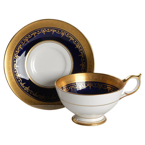 Georgian Cobalt Footed Cup & Saucer Set