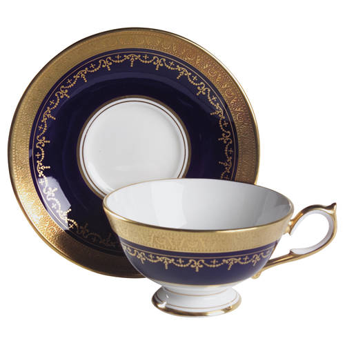 Georgian Cobalt Footed Cup & Saucer Set