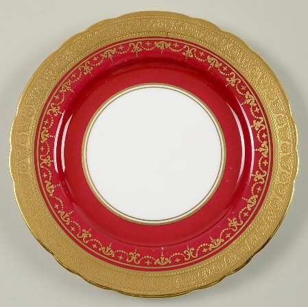 Georgian Maroon (Scalloped) Bread & Butter Plate