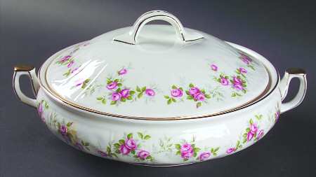 Grotto Rose Round Covered Vegetable