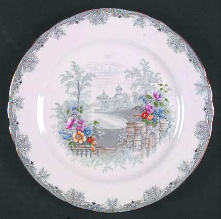 Gray Towers (Pink Background) Salad Plate