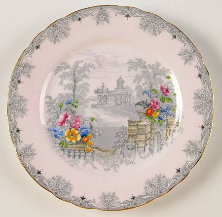 Gray Towers (Pink Background) Bread & Butter Plate