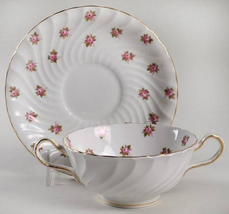 Hathaway Footed Cream Soup Bowl & Saucer Set