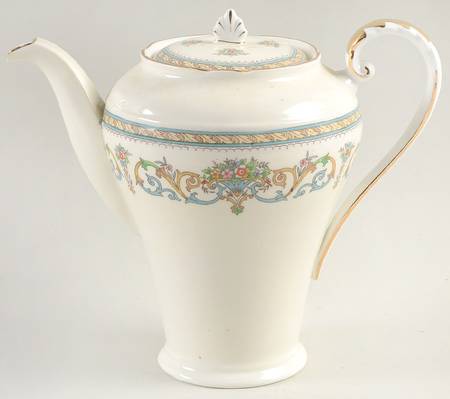 Henley (Scalloped, Gold Trim) Small Coffee Pot & Lid