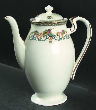 Henley (Scalloped, Gold Trim) Coffee Pot & Lid